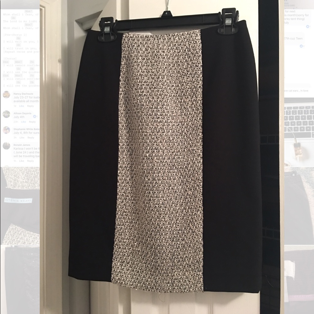 Antonio Melani black & cream pencil skirt